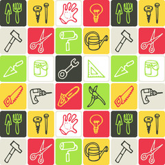 outils - motif damier