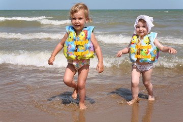 children on beach