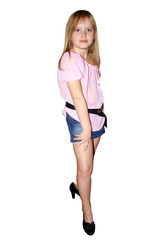 girl in mothers shoes