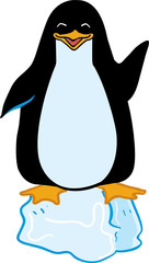 A penguin standing on a block of ice in the Arctic