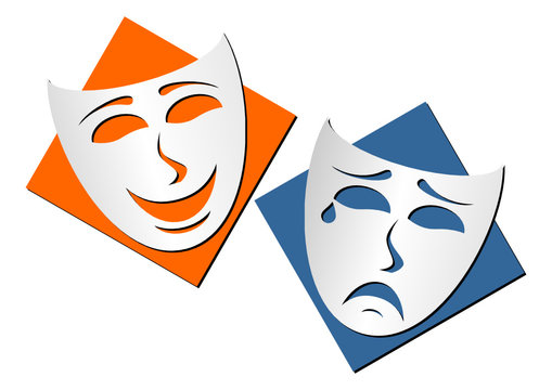 Masks representing theatre comedy and drama