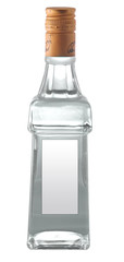 A bollte of vodka isolated on white background