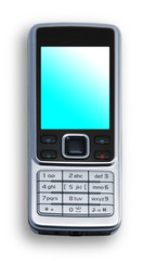 Cell phone isolated on white background