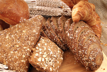 Varied bread display