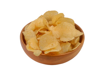 Bowl of Potato Chip, isolated on white