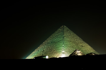 PYRAMID OF CHEOPS AT NIGHT - GIZA EGYPT