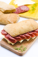 salami and cheese sandwich