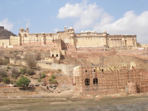 Historic fort with perfect stonework in India