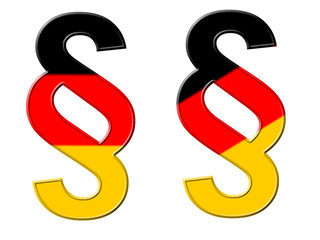 Paragraphen in Deutschlandfarben, freigestellt