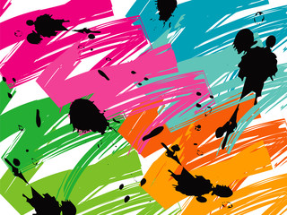 color pop brush stokes and blots