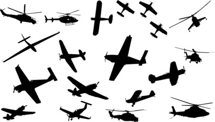 collection of plane and helicopter vector - 4673973