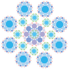 turquoise blue and purple snowflake flower 