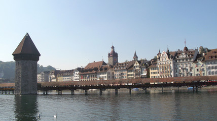 Luzern mit Holzbrücke