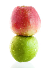 Red and green apple