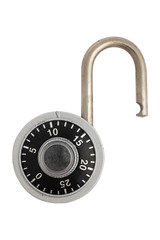 Unlocked combination padlock