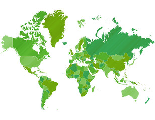 Carte Monde Camaieu Vert 2