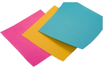 Pink,yellow and blue note papers