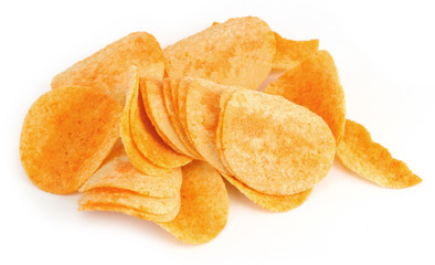 Naklejka na ściany i meble potato chips on white