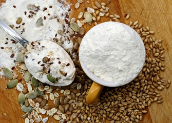 Ingredients for making macrobiotic bread