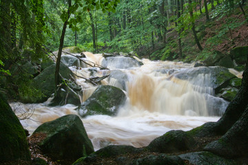 Kleiner Wasserfall bei Hochwasser
