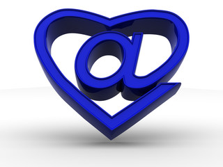 Symbol of internet as heart