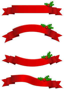 Collection de rubans rouge de No&euml;l
