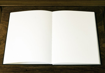 Two empty white pages in book or notepad