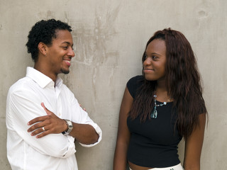 young couple standing together