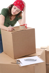 Woman Shipping Boxes