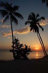 coucher de soleil a bayahibe.république dominicaine