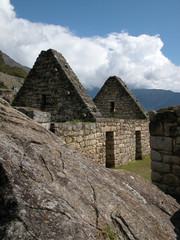 Fototapeta na wymiar Une des maisons en ruine du Machu Picchu - Peru