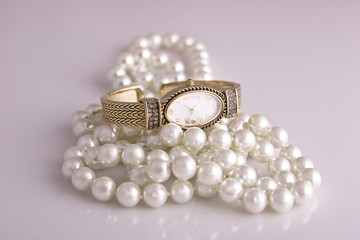 Ladies Watch and Pearls