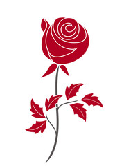 stylized red rose