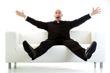 Surprised Man On Couch