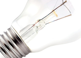 Close-up of Electric bulb isolated on white