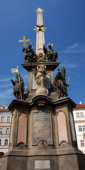 Fototapeta premium plague pillar statue on the Malostranske square in Prague