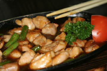 Japanese Food with chopsticks