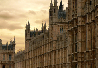 Fototapeta na wymiar Détail architectural du Parlement à Londres