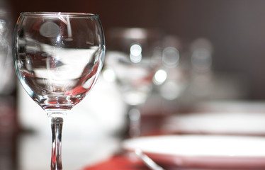 Wine glasses on  the table - shallow depth of field