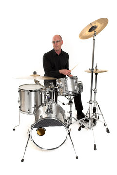 Drummer On White