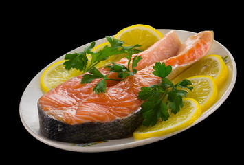 salmon with lemon