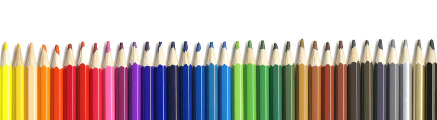 Rainbow crayons (panorama)