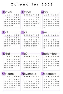 Calendrier 2008