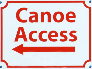 River Canoe Access sign