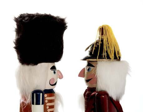 two nutcrackers in profile