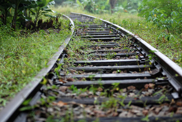 Deserted railway tracks in the towns