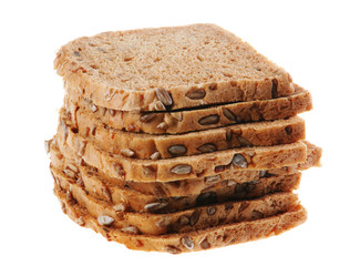 Bread with seed on white