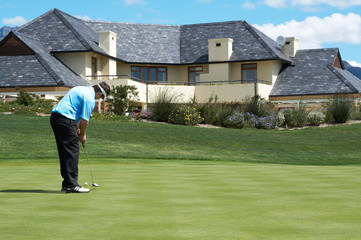 Golfer on the putting green