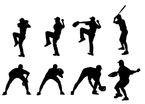 baseball silhouetten