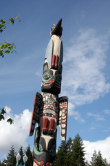 Totem pole and blue sky